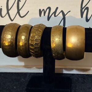 Set of 1980s Vintage Gold-Tone Bangles